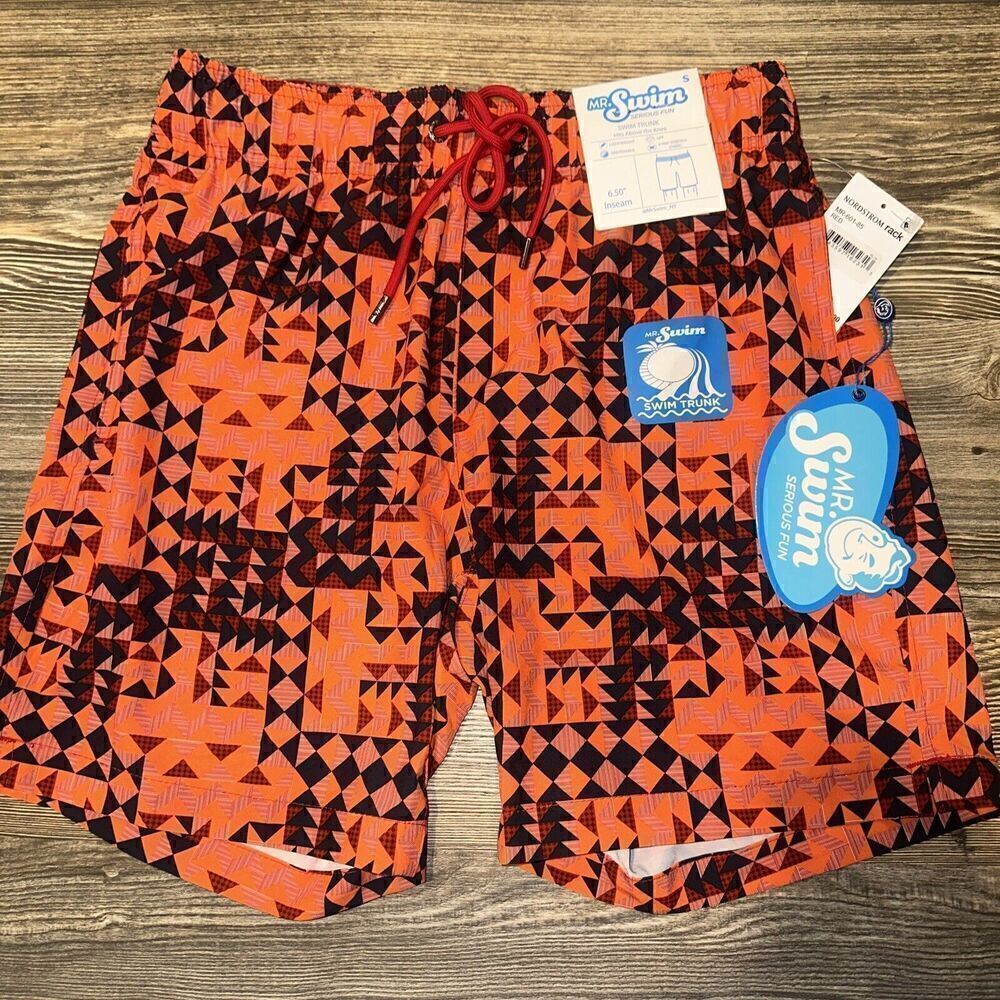 Mr.Swim Quilted Swim Short Men's. Size Small Quilted Red In Color. NWT. 5